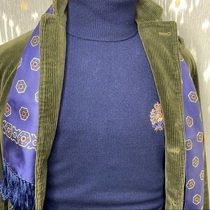 Vintage Polo Ralph Lauren Navy Cashmere Bullion Crest L/S Turtleneck Sweater